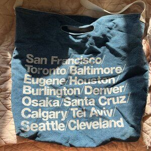 American Apparel Cities Tote Bag Denim Blue